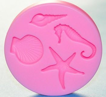 NY Cake Silicone Seaside Creatures Mold for Cake Decorating Fondant Gum Paste (4 Cavity)