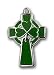 Sterling Silver Celtic Cross Pendant with Stainless Silver Heavy Curb Chain 24 inch