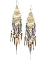 Steve Madden Mesh Multi-Chain Chandelier Drop Earrings