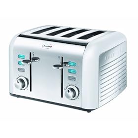 Breville Opula Collection VTT334 Stainless Steel 4 Slice Toaster, Opal White