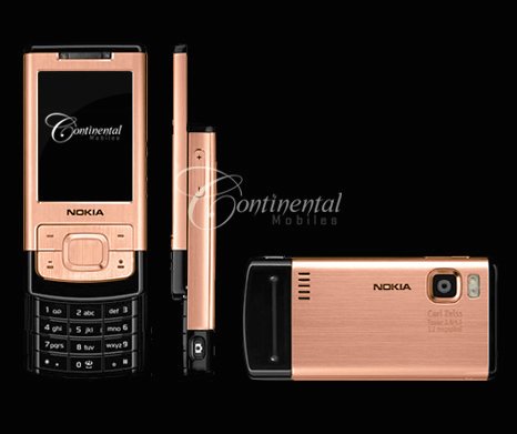 18k Rose Gold Nokia 6500 Slide Luxury Mobile Phone