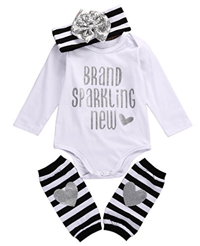 Baby Girls 3Pcs Outfit,Brand Sparking New Bodysuit,Leg Warmers and Headband
