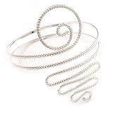 Silver Plated Textured 'Spiral' Upper Arm Bracelet Armlet