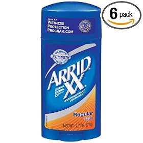 Arrid XX Antiperspirant/Deodorant, Maximum Strength, Solid, Regular 2.7 oz (77 g) (Pack of 6)