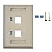 Tripp Lite Dual Outlet RJ45 Universal Keystone Face Plate / Wall Plate White, 2-Port(N042-001-WH)