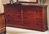 Chalet Francais Large Double Dresser w/Wood Knobs Collector's Cherry