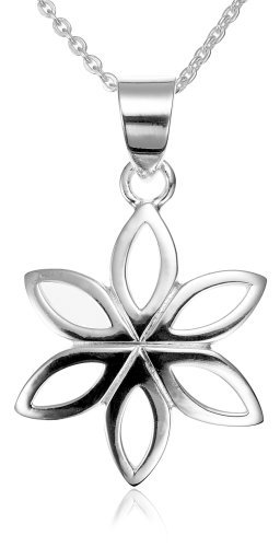 Sterling Silver Girl's Open Flower Pendant, 13-15