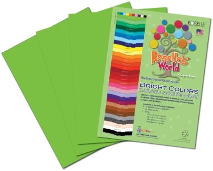 Roselle Bright Colors Suphite Construction Paper, 9 x 12 Inches, Light Green, 50 Sheets Per Package (74801)