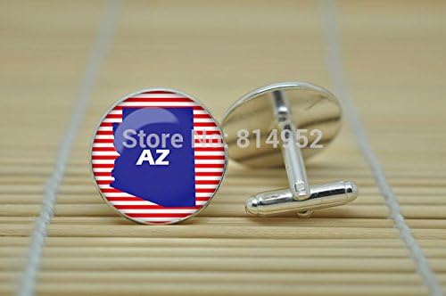 Pretty Lee Arizona Map Jewelry Arizona Map Us States Maps Cufflinks In Silver Glass Cabochon Cuff Links C1474