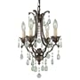 Murray Feiss F1881/4BRB Maison de Ville Four-Light Mini DuoMount Chandelier, British Bronze with Prismatic Glass Crystals