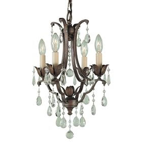 Murray Feiss Maison de Ville Four-Light Mini DuoMount Chandelier, British Bronze with Prismatic... by Murray Feiss