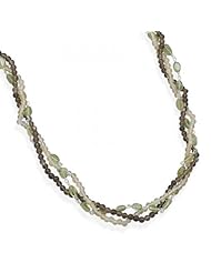 MMA Silver - 16 inch + 2 inch Multistrand Multistone Necklace