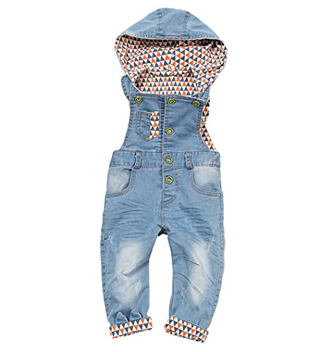 Kidscool Baby Denim Light Blue Soft Cute Overalls with Hat