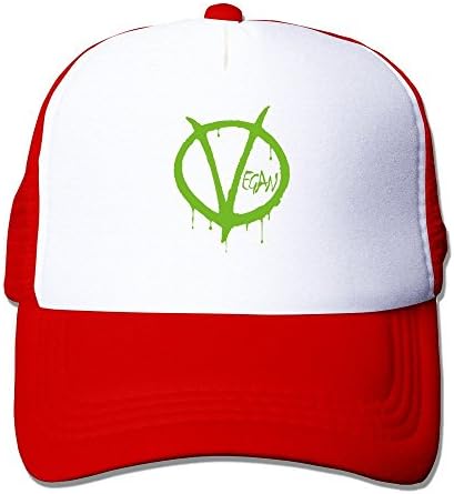 IKAI Unisex Cap Black V For Vegan 1980 Cool Snapback Hat Trucker Hats Red One size