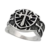 Surgical Steel St. James Cross Ring 5/8 in. (16mm) wide, sizes 9 to 15
