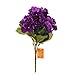 Purple Hydrangea Silk Flowers 5 Heads SOLEDI Artificial Flower Arrangements Bunch Bridal Bouquet Wedding Party Garden Home Decor