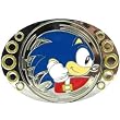 Sonic The Hedgehog Silver Coin Spinning Belt Buckle