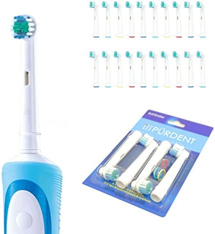Purdent Electric Tooth Brush Heads Generic Replacement for Oral B Braun VITALITY PRECISION Soft Bristles 20pcs