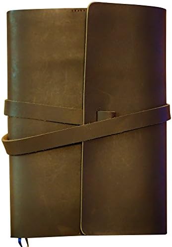Handmade Genuine Leather Refillable Journal - Blank Paper Diary, Sketchbook, or Notebook - Great Birthday, Graduation, or Wedding Gift - Perfect for Writers, Readers, Artists, and Thinkers of All Ages