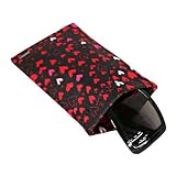 BLACK HEART PRINTED SOFT EYEGLASS CASE