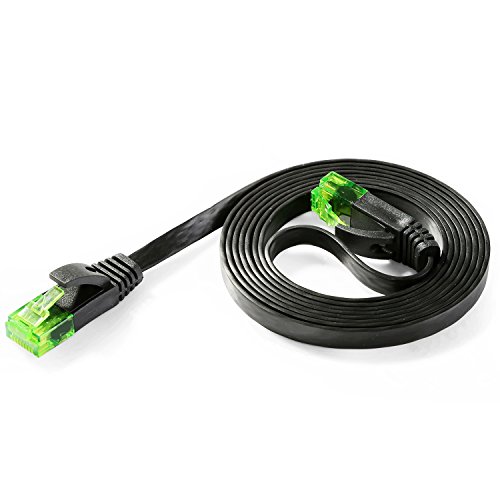 Hexagon Network - Ethernet Cable Cat6 Flat 5ft Black, Network Cable Cat 6 Flat Slim Ethernet Patch Cable, Internet Cable With Snagless Green RJ45 Connectors - 5 Feet Black Hexagon Network - Ethernet Cable Cat6 Flat 5ft Black, Network Cable Cat 6 Flat Slim Ethernet Patch Cable, Internet Cable With Snagless Green RJ45 Connectors - 5 Feet Black
