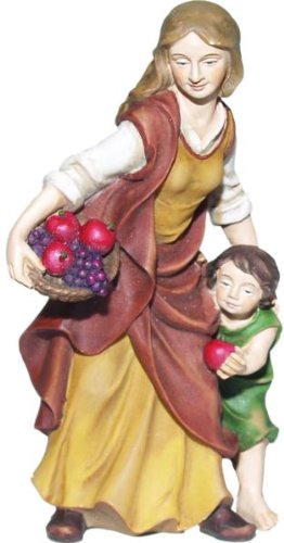 Cameriera con bambino, adatto per le figure da 12 cm, colorata a mano