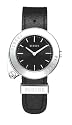 Versus By Versace Ladies 'Steel' Black Leather Strap Watch