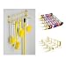 Horizon 4030 17" Steel Utility Sanitation Brush Rack with 5 Hooks, 17-1/4" Width x 3" Height x 3" Depth, White