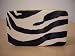 Designer Inspired Zebra Print Yellow Trim Hard Case Opera Clutch Wallet