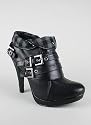 Checker Trim Buckle Strap Bootie