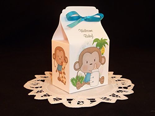 Monkey Boy Baby Shower Favor Box Kits