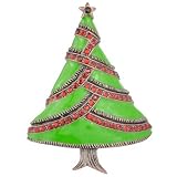412kuFpvBPL. SL160  Austrian Rhinestone Christmas Gift Crystal Christmas Tree Ruby Copper Tone Pin Brooch