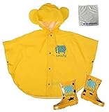 (ブラックサファイア) BlackSapphire キッズ こども ベビー 用 レイン コート ポンチョ 軽量 男の子 女の子 ブルー イエロー ピンク (L, イエロー)