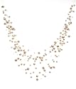Oi! Ladies N0392  White Fresh Water Pearl and Crystal FullNeck Splash Necklace