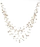 Image of Oi! Ladies N0392  White Fresh Water Pearl and Crystal FullNeck Splash Necklace