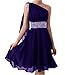 Fashion Plaza Chiffon Ribbon One-shoulder Bridesmaid Homecoming Party Dress D0172