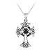 Sterling Silver Black Cubic Zirconia Celtic Cross Pendant, 18" image 1