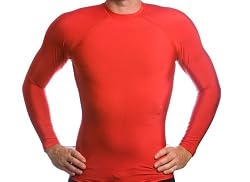 Beach Depot Men's SPF 50+ Red Long Sleeve Rash Guard - XL