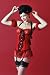Velda Lauder Red Silk and Black Lace Underbust Corset 20"