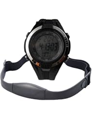 BestOfferBuy Chest Strap Heart Rate Pulse Monitor LCD Sports Watch Silver