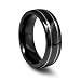 Edward Mirell Gray and Black Titanium Ring [R368B]