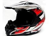 Tms RED Black Dirt Bike ATV Motocross Helmet Off-road (Medium)
