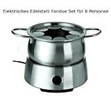 Elektrisches Edelstahl Fondue SET 800W 8 Personen