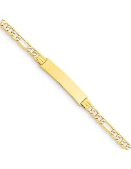 14k 6" Pave Figaro Link ID Child Bracelet