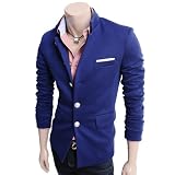 Doublju Mens Casual Stunning Design Silver Button Jacket (074D)