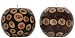 Fiberglass Laminated Banana Chips, Wood and Rope Decorative Tea Light Holders 4"D Set of Two