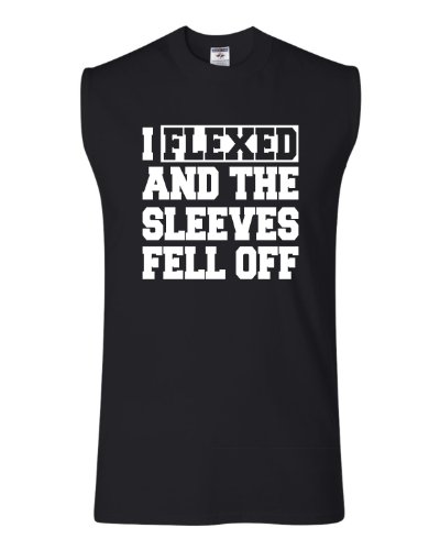 X-Large Black Adult I Flexed And The Sleeves Fell Off Funny Gym Workout Sleeveless T-Shirt