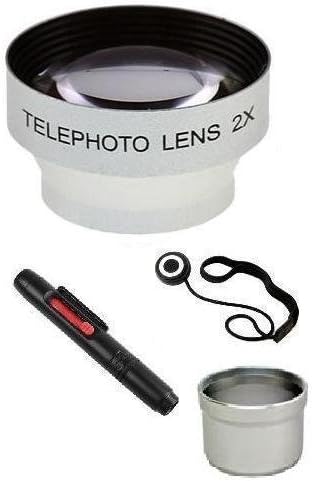 SAVEoN Lens Filter Kit includes 37mm 2x Digital Telephoto Professional Series Lens + Lens Cleaning Pen + Lens Cap Keeper + Tube Adapter for Olympus SP-350