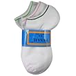 White Ankle Socks (Sock Size 6-8) - Color Striped White Ankle Socks (6 Pairs)