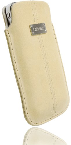 Krusell Luna Nubuck Leder Etui Tasche f&uuml;r HTC Desire S sand